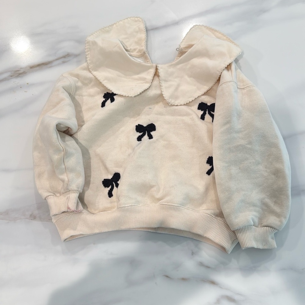 Cream Bow Kids Top